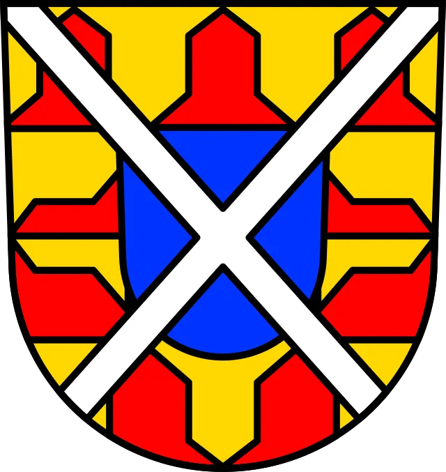 Wappen von Neresheim, traditionelles Stadtwappen mit farbenfrohen Symbolen, repräsentativ für die Geschichte und Identität der Gemeinde im Ostalbkreis.