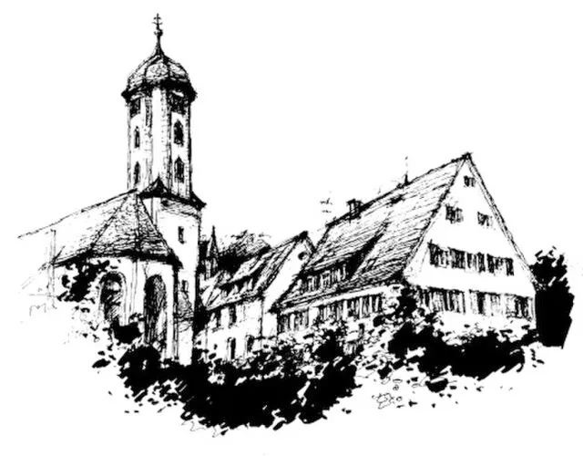 Historische Kirche in Jagstzell, architektonisches Wahrzeichen der Gemeinde im Ostalbkreis.
